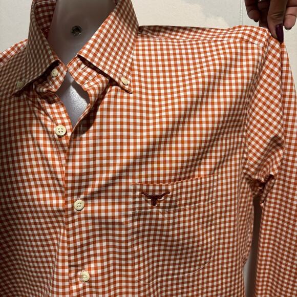 Peter Millar UT Orange Gingham Shirt - Picture 2 of 3